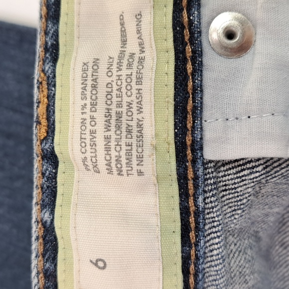 Loft Curvy Boot Blue Jeans Size 6 Snap Back Pockets - Picture 16 of 16